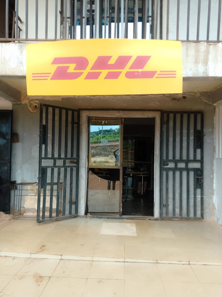 DHL shopfront entrance at Mission Road, Okada, Edo State
